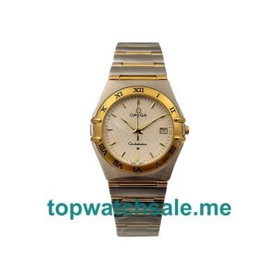 UK 36.5MM Replica Omega Constellation 1212.30.00 Gold Bezels Watches