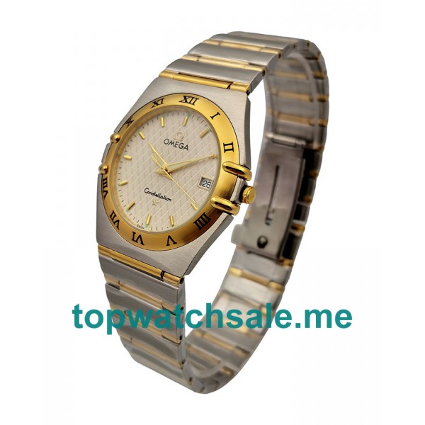 UK 36.5MM Replica Omega Constellation 1212.30.00 Gold Bezels Watches