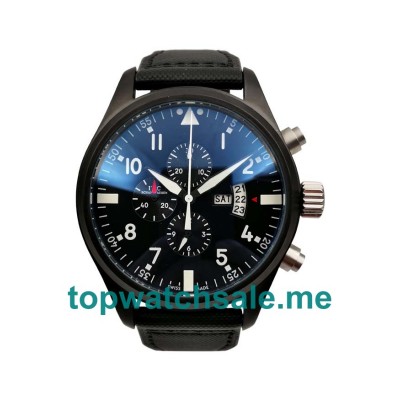 UK 45MM Black Ceramic IWC Pilots Spitfire Double Chronograph IW378901 Replica Watches