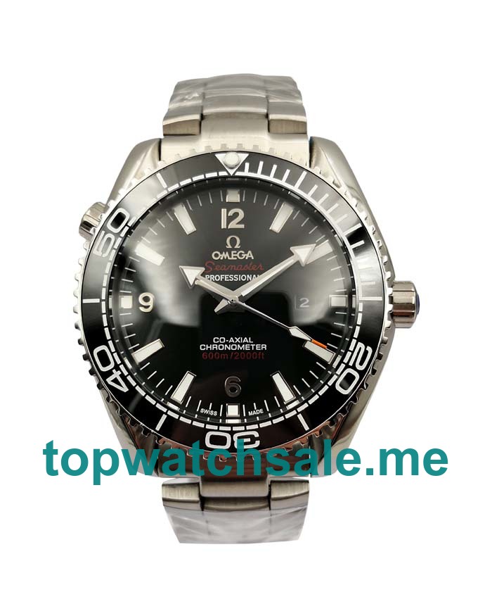 UK 45MM Black Dials Omega Seamaster Planet Ocean 215.30.44.21.01.001 Replica Watches