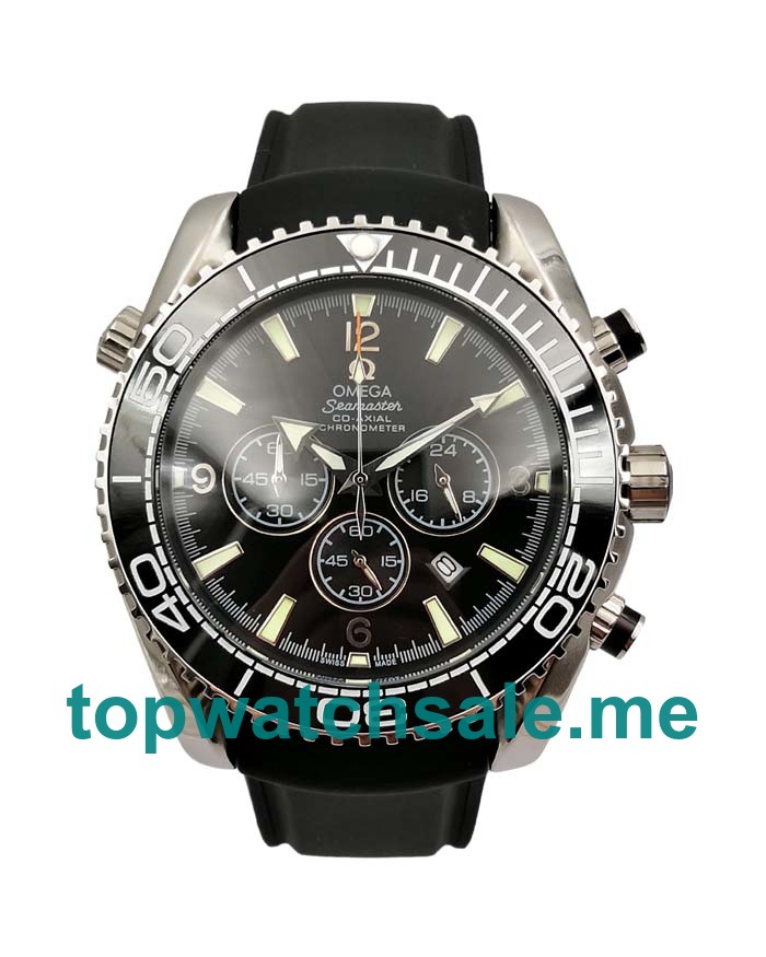 UK 45MM Black Dials Omega Seamaster Planet Ocean Chrono 2210.52.00 Replica Watches