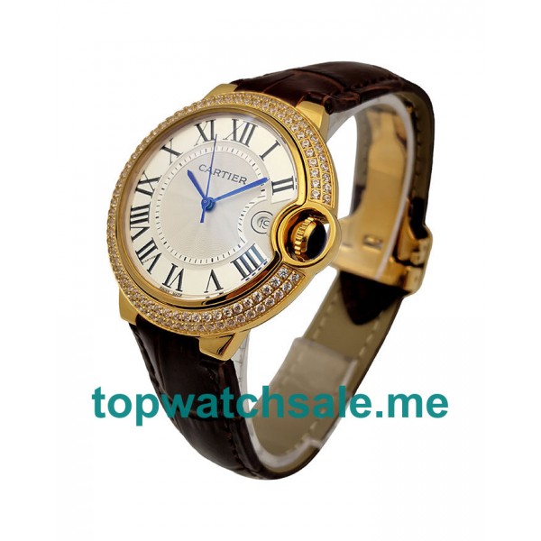 UK 36MM Silver Dials Cartier Ballon Bleu WJBB0007 Replica Watches