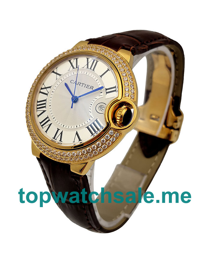 UK 36MM Silver Dials Cartier Ballon Bleu WJBB0007 Replica Watches