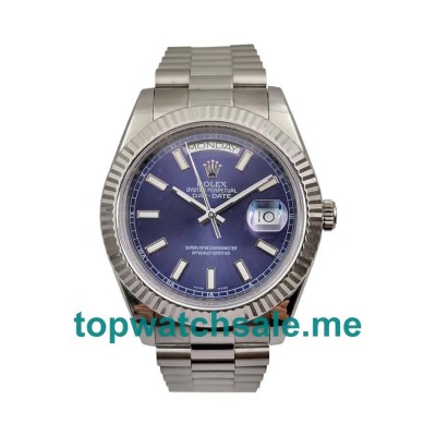UK 41 MM High End Rolex Day-Date 118239 Fake Watches With Blue Dials For Men