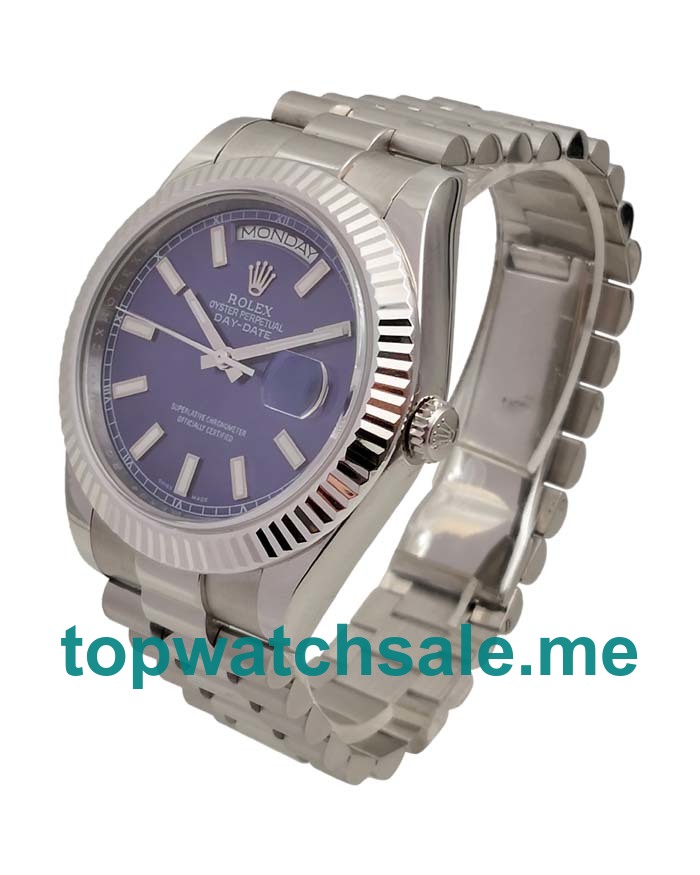 UK 41 MM High End Rolex Day-Date 118239 Fake Watches With Blue Dials For Men