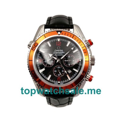 UK 43MM Orange Bezels Replica Omega Seamaster Planet Ocean 2918.50.82 Watches