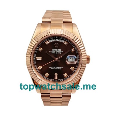 UK Best 1:1 Rolex Day-Date 218235 Fake Watches With Brown Dials For Sale