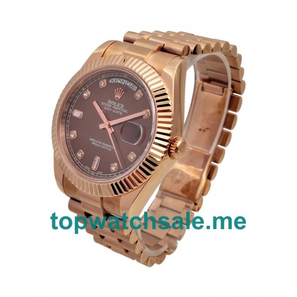 UK Best 1:1 Rolex Day-Date 218235 Fake Watches With Brown Dials For Sale