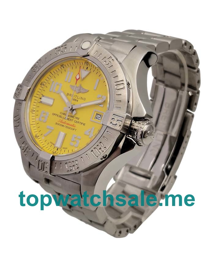 UK AAA Quality Breitling Avenger Seawolf A17331101I1A1 Replica Watches With Yellow Dials For Men