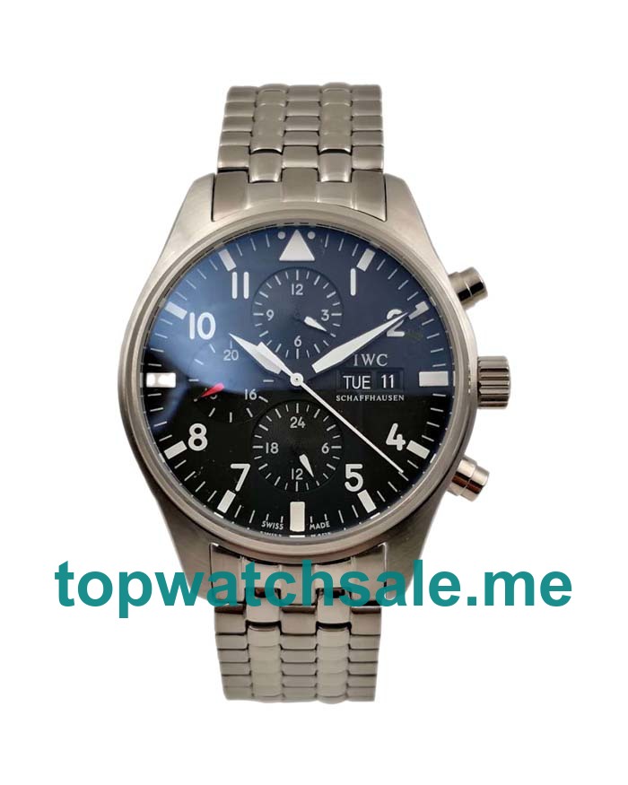 UK 42MM Black Dials IWC Pilots Spitfire Chronograph IW371704 Replica Watches