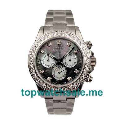 UK AAA Quality Rolex Daytona 116519 Replica Watches With Black Mother-Of-Pearl Dials Online