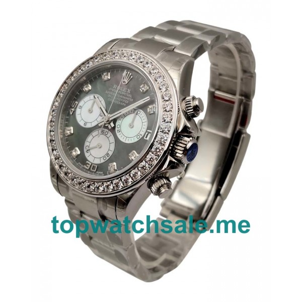 UK AAA Quality Rolex Daytona 116519 Replica Watches With Black Mother-Of-Pearl Dials Online
