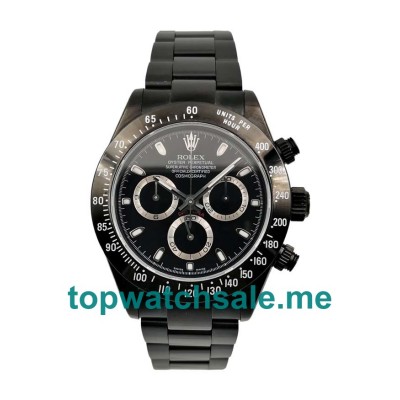 UK High Quality Rolex Daytona 116520 Fake Watches With Black Dials For Sale
