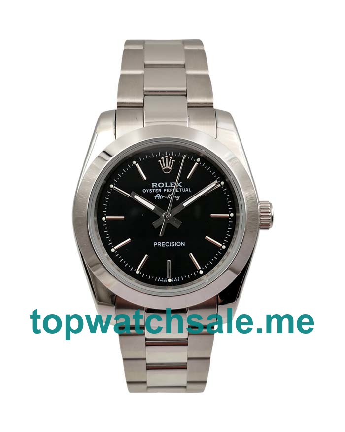 UK 36MM Black Dials Rolex Air-King 14000 Replica Watches