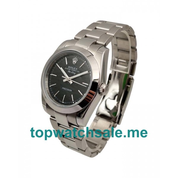 UK 36MM Black Dials Rolex Air-King 14000 Replica Watches