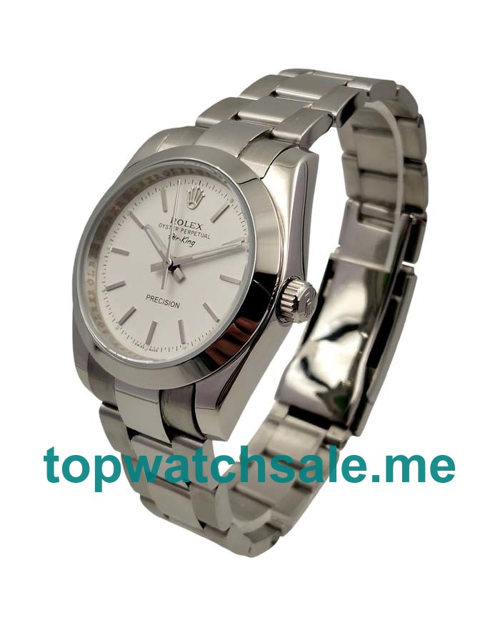 UK 36MM White Dials Rolex Air-King 14000 Replica Watches