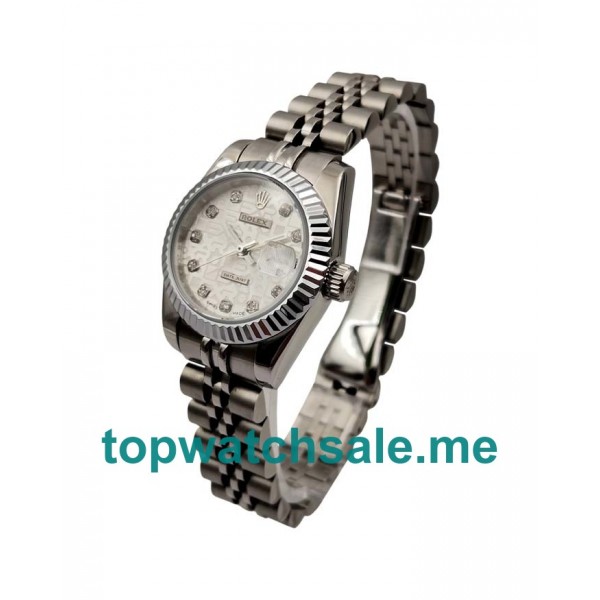 UK 26MM Silver Dials Rolex Lady-Datejust 79174 Replica Watches