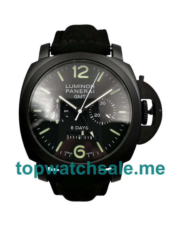 UK 44MM Black Dials Panerai Luminor GMT PAM00317 Replica Watches