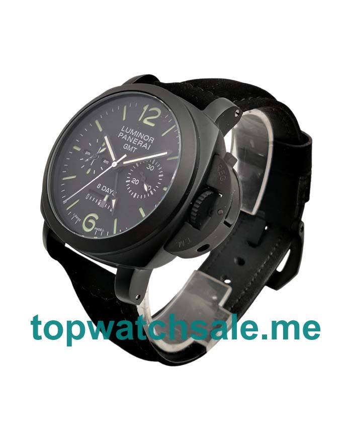 UK 44MM Black Dials Panerai Luminor GMT PAM00317 Replica Watches