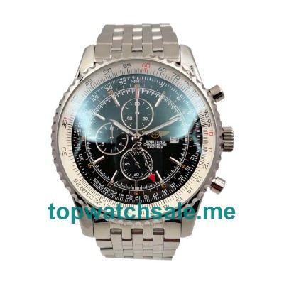 UK 46.5MM Black Dials Breitling Navitimer World A24322 Replica Watches