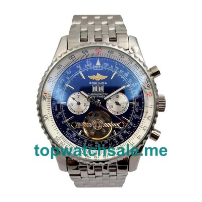 UK 47MM Blue Dials Breitling Navitimer World A24322 Replica Watches