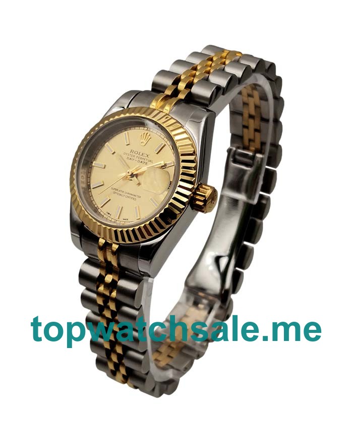 UK 26MM Champagne Dials Rolex Lady-Datejust 179173 Replica Watches