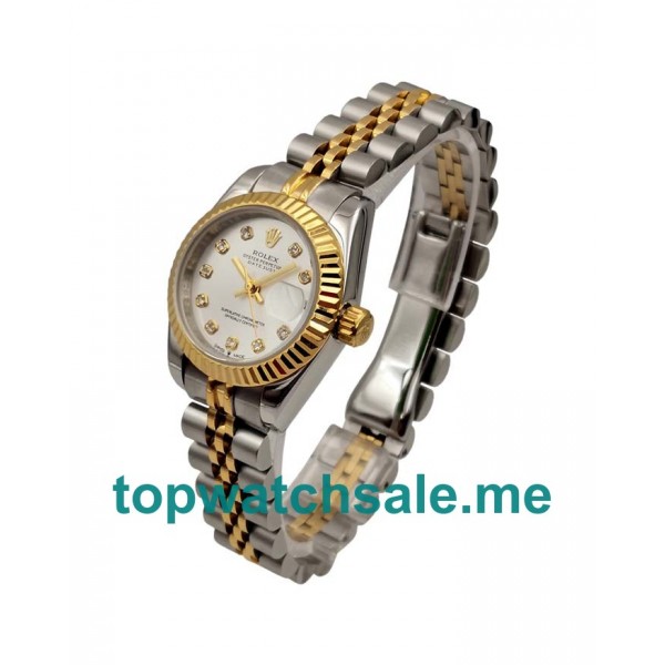UK 26MM Silver Dials Rolex Lady-Datejust 179173 Replica Watches
