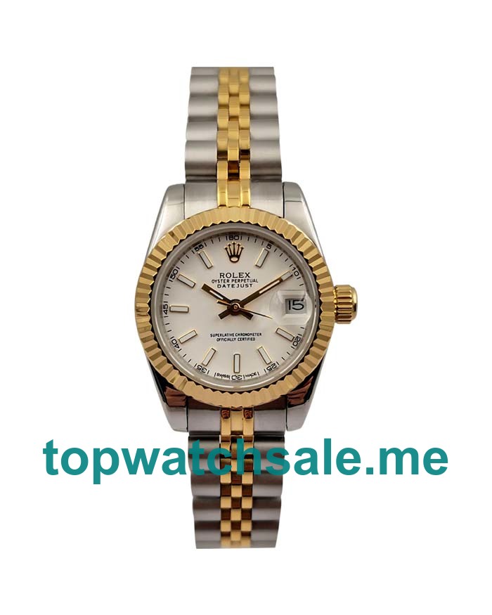 UK 26MM White Dials Rolex Lady-Datejust 179173 Replica Watches