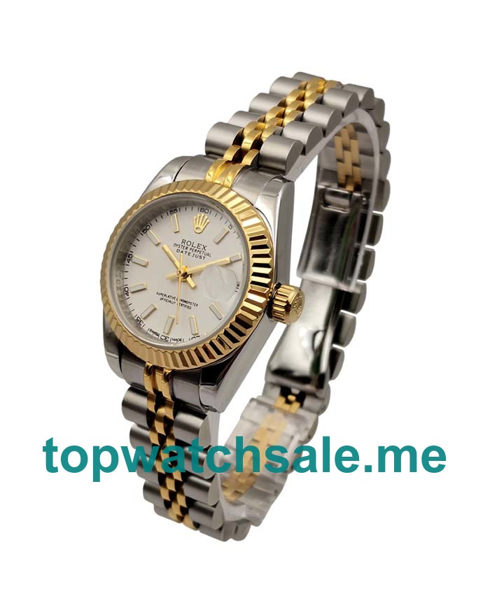 UK 26MM White Dials Rolex Lady-Datejust 179173 Replica Watches