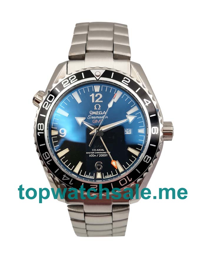 UK 43.5MM Black Dials Omega Seamaster Planet Ocean GMT 232.30.44.22.01.001 Replica Watches