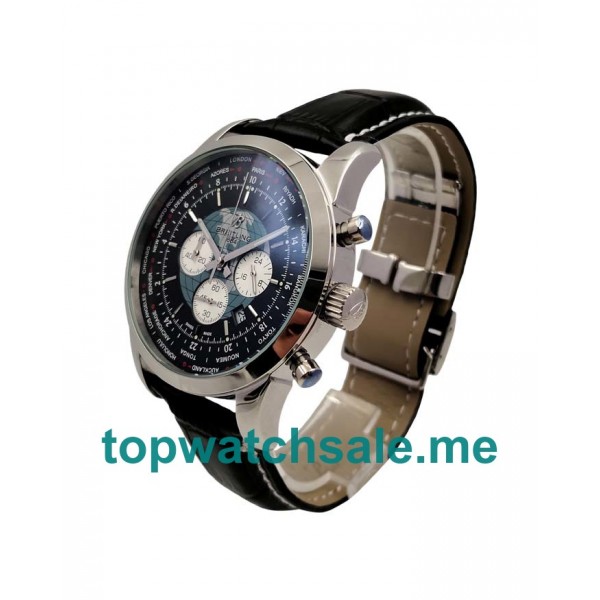 UK 46MM Black Dials Breitling Transocean Chronograph AB0510U4 Replica Watches