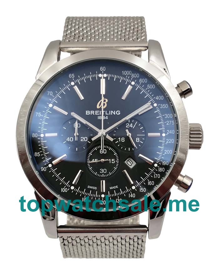 UK 45.5MM Black Dials Breitling Transocean AB015212 Replica Watches