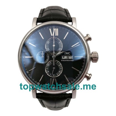 UK 44MM Black Dials IWC Portofino IW391008 Replica Watches
