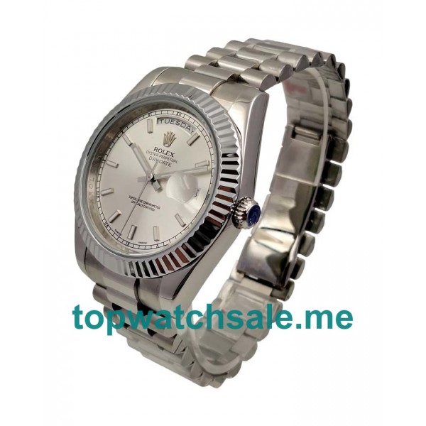 UK 41MM White Gold Replica Rolex Day-Date II 218239 Watches