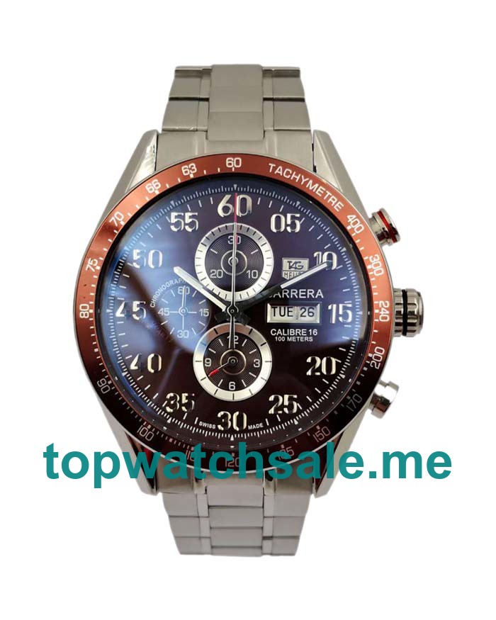 UK 44MM Replica TAG Heuer Carrera CV2A1S.BA0799 Brown Dials Watches