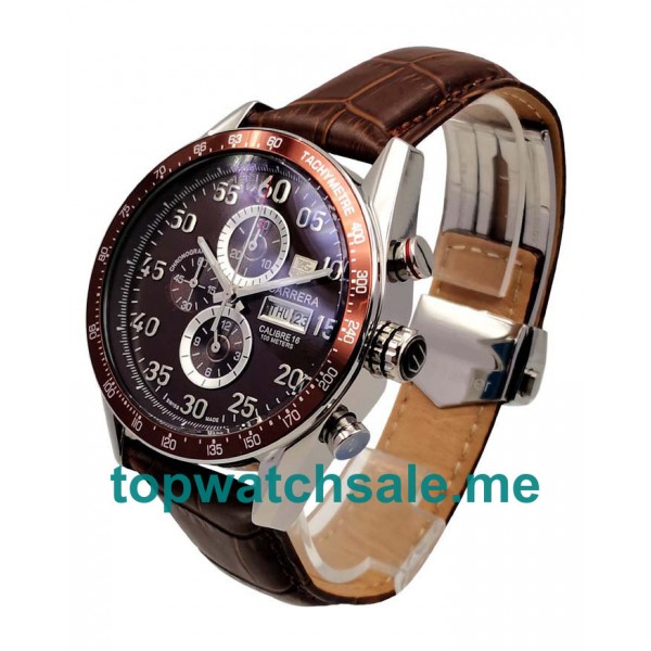 UK 44MM Brown Dials TAG Heuer Carrera CV2A1S.FC6236 Replica Watches