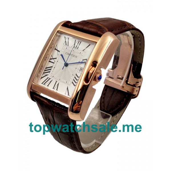 UK 36MM Replica Cartier Tank Anglaise W5310004 Rose Gold Cases Watches