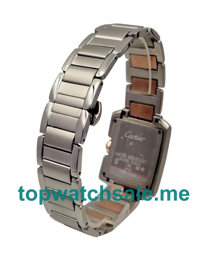 UK 30.5MM Steel And Rose Gold Bracelets Cartier Tank Anglaise W5310019 Replica Watches