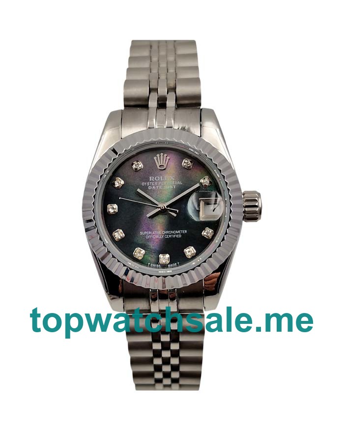 UK 26MM Black Mother Of Pearl Dials Rolex Lady-Datejust 79174 Replica Watches