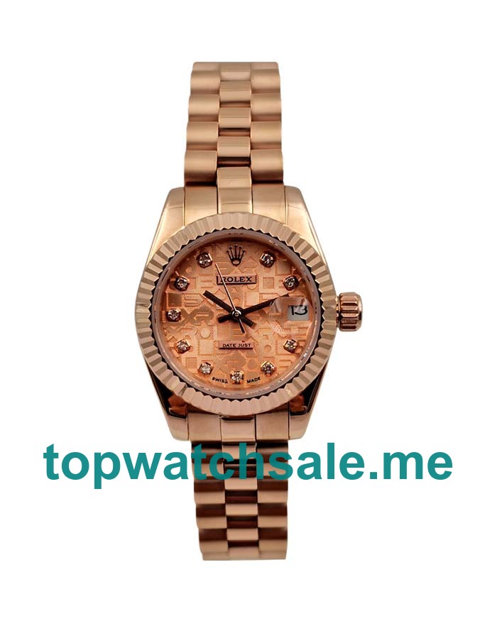 UK 26MM Replica Rolex Lady-Datejust 179175 Rose Gold Watches