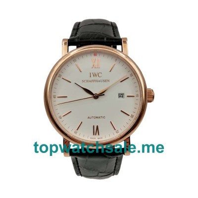 UK 41.5MM Rose Gold Cases Replica IWC Portofino IW356504 Watches