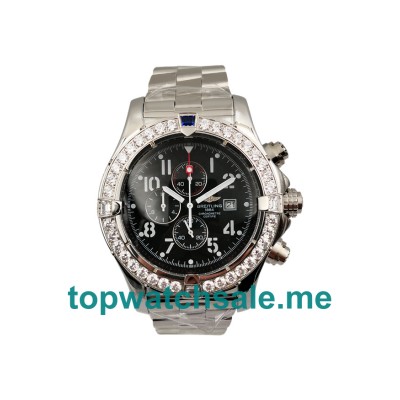 UK Best Quality Breitling Super Avenger A13370 Fake Watches With Black Dials For Men