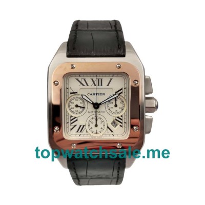 UK Best Quality Cartier Santos 100 W20091X7 Fake Watches With Silver Dials For Sale
