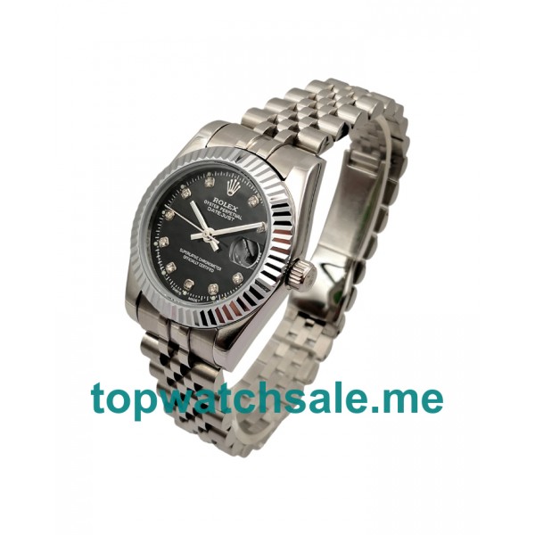 UK 31MM Black Dials Rolex Datejust 178274 Replica Watches