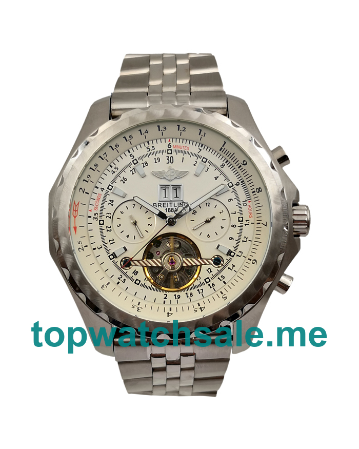 UK Best Quality Breitling Bentley Mulliner Tourbillon Fake Watches With White Dials For Sale