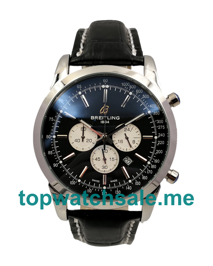 UK 46MM Black Dials Breitling Transocean AB015212 Replica Watches