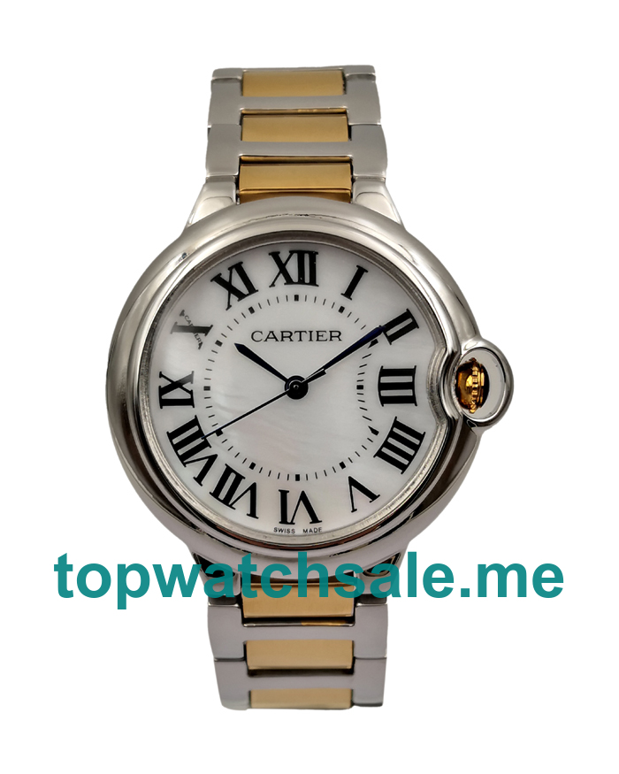 UK 36MM Steel And White Gold Cases Replica Cartier Ballon Bleu W69008Z3 Watches