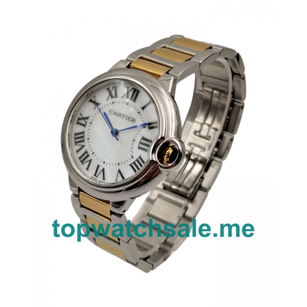 UK 36MM Steel And White Gold Cases Replica Cartier Ballon Bleu W69008Z3 Watches