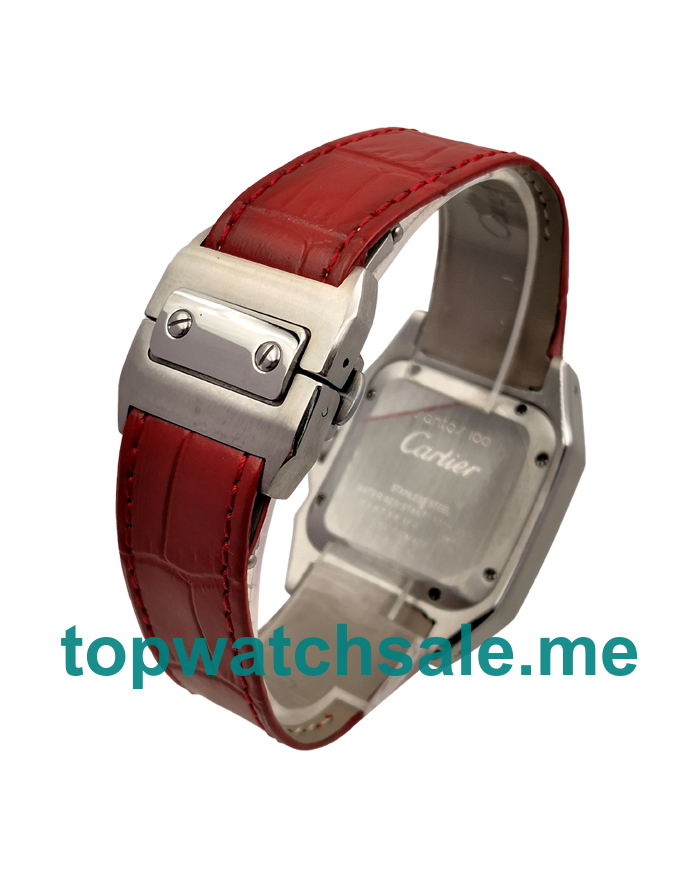 UK 33MM White Dials Cartier Santos 100 W20126X8 Replica Watches