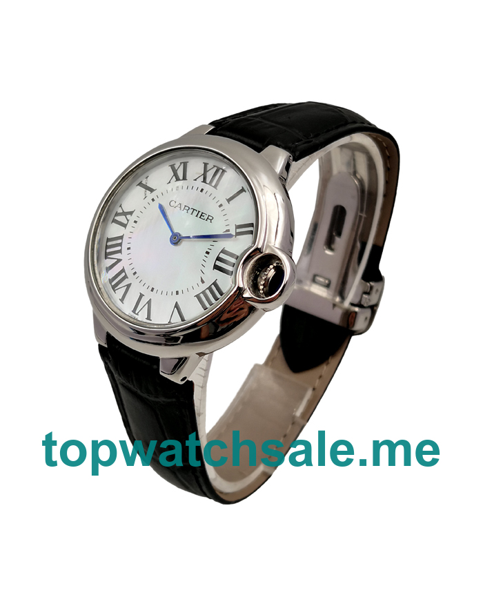 UK 36MM Replica Cartier Ballon Bleu W69017Z4 Silver Dials Watches